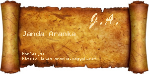 Janda Aranka névjegykártya